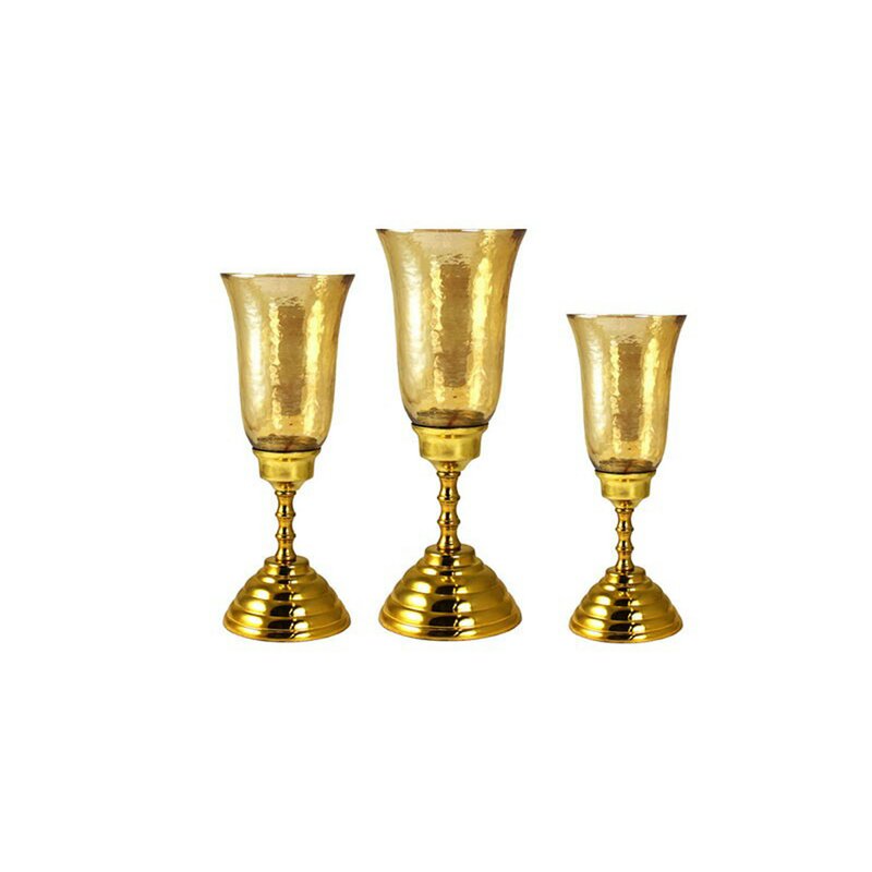 Astoria Grand 3 Piece Glass Hurricane Set Wayfairca 4894